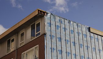 Afbeelding muurisolatie bijgebouw zijaanzicht