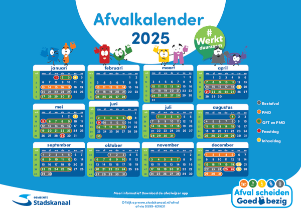 Illustratie afvalkalender 2025